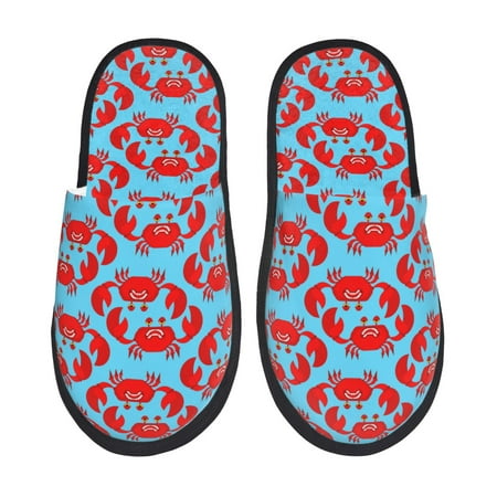 

Tideii Cartoon Crabs for Home Indoor Cotton Slippers Autumn and Winter EVA Plush Slippers Household Supplies Unisex-Medium