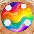 thumbnail image 2 of Colorful Tie Dye Wave Pattern Round Fitted Tablecloth with Elastic Edge,Dining Table Cover Waterproof,Outdoor Round Tablecloth for Camping,Dining,Indoor and Outdoor, 2 of 7