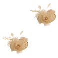 thumbnail image 1 of relayinert Stylish Vintage Reversible Fascinator Hat All Seasons Adjustable Fit Women Flower Mesh Ribbons Feathers Fedoras Hat coffee 2Set, 1 of 6