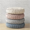 thumbnail image 3 of JERFIT Chenille Floor Pillow for Living Room, Round Tufted Ottoman Pouf, Ivory Soft Textured Accent Cushion for Seating or Decor, 3 of 4