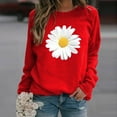 thumbnail image 2 of Tnhcen Long Sleeved Womens Sweater Daisy Print Womens Sweatshirt Blouse Womens Sweater Tops, 2 of 3