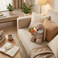 thumbnail image 3 of Grumpy Bunny Stuffed Animal with Bouquet, 11.8'' Soft Rabbit Plush with Floppy Ears, Easter Decor for Home, Ideal Birthday Gift for Kids and Adults, 3 of 6
