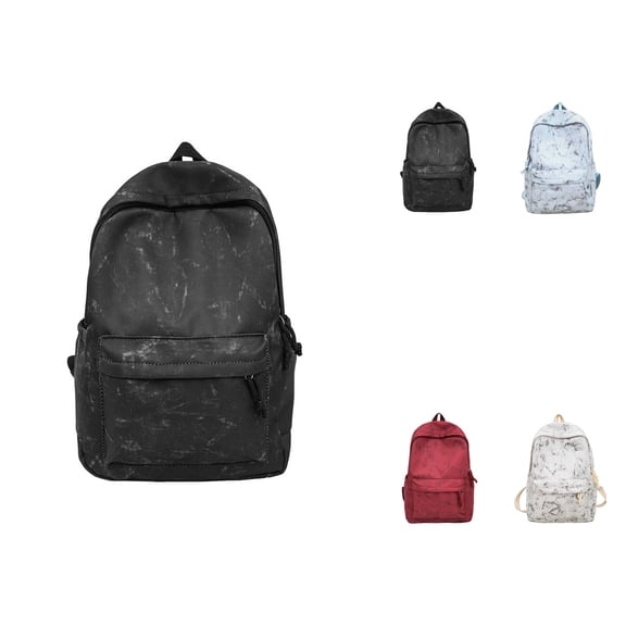 School Backpack Student Campus with Laptop Pocket Water Resistant Bookbag Padded Straps Printed Black White Pattern Lightweight for Junior High School