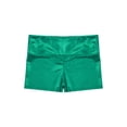 thumbnail image 4 of Sxiwei Kids Girls Shiny Metallic Gymnastics Shorts Dancewear High Waist Ballet Dance Shorts Tumbling Green 8, 4 of 5