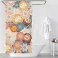 thumbnail image 3 of Retro Funky Flowers Shower Curtain for Bathroom, Polyester Cloth Shower Curtain with Hooks, Modern Shower Curtain, Art Deco Shower Curtain, 36x72 inch Shower Curtain, 7 Hooks, 3 of 5