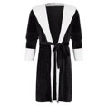 thumbnail image 3 of 2023 Fleece Bathrobe Women Soft Dressing Gown Hooded Fluffy Towling Bath Robe-1, 3 of 5