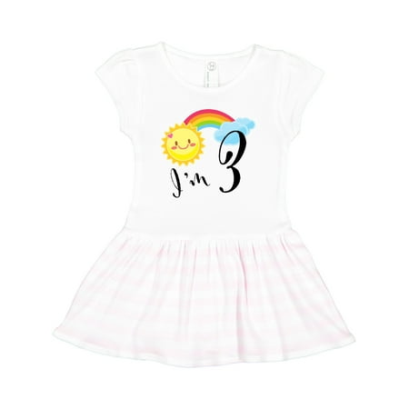 

Inktastic I m 3- Third Birthday Sun Rainbow Gift Toddler Girl Dress