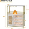 thumbnail image 2 of 3 Tier Wine & Coffee Bar Cabinet with LED Light – Adjustable Shelves, Mesh Door, Glass Holder, Drawer – Industrial Buffet Sideboard, Mini Liquor Cabinet for Home, Kitchen, Dining, Living, 2 of 7