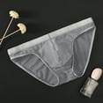 thumbnail image 2 of kpoplk Men's Underwear Leather Briefs for Men Low Rise 2023 Shiny Underwear Solid Leather Underpants(Grey,XXL), 2 of 3
