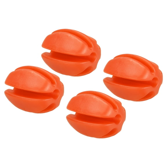 High Elastic Fishing Rod Bundler Holder 5-Holes Rubber Fishing Pole Strap Ties, Orange 4 Pack