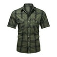 thumbnail image 1 of Birdeem Chemises pour Hommes Mode Décontractée Couleur Unie Poches Cargo Boutons Manches Courtes Col Rabattu Blouse, 1 of 9