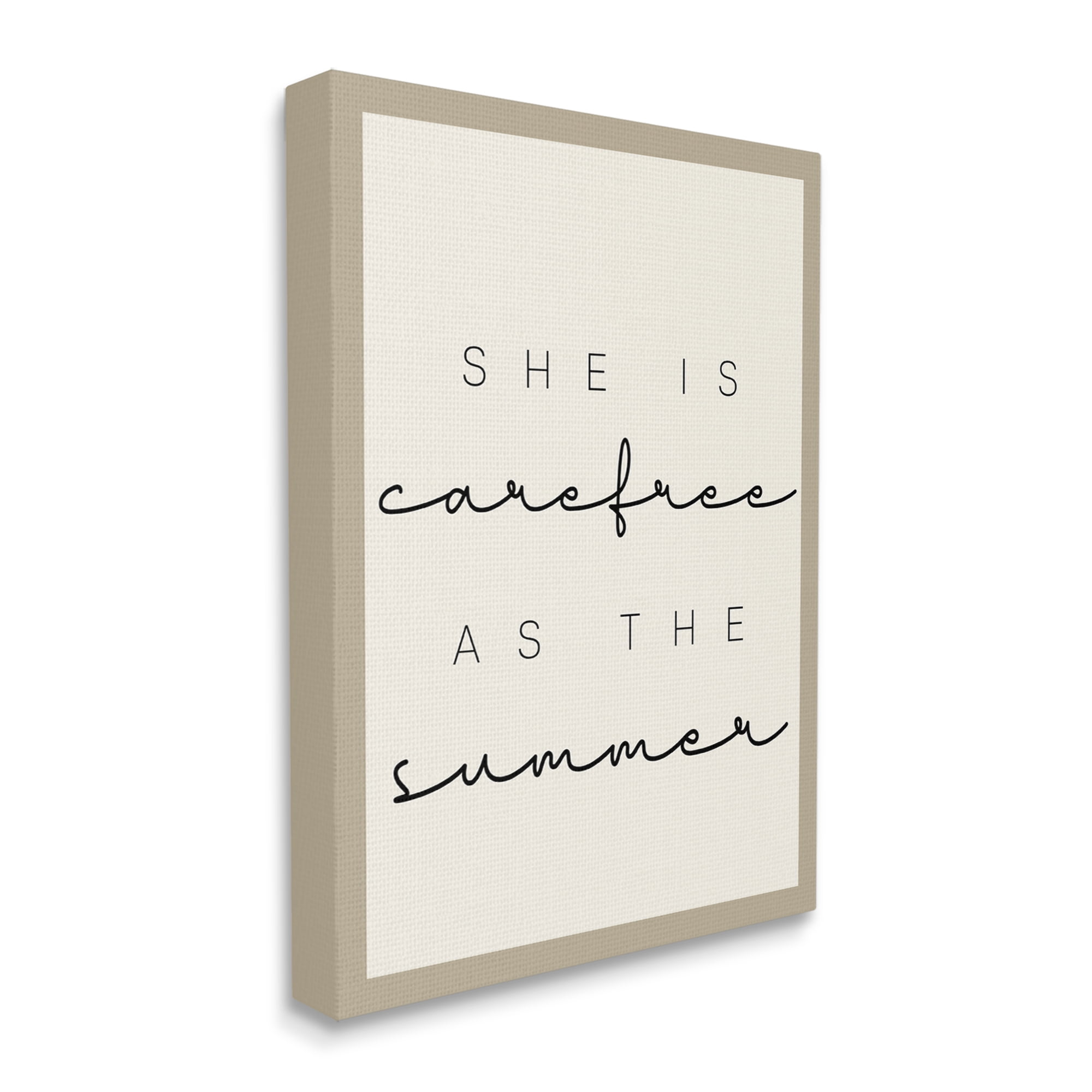 Stupell Industries Carefree Summer Phrase Inspirational Painting Gallery Wrapped Canvas Print Wall Art, 36 x 48