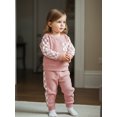 thumbnail image 5 of BemeyourBBs Toddler Baby Boy Girl Spring Fall Winter Outfits Waffle Knit Checkerboard Patchwork Long Sleeve Crewneck Pullover Swetshirt Top Jogger Pants Set 2pcs Sweatsuit Clothes, 5 of 9