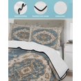 thumbnail image 4 of Boho Blue Full Size Down Alternative Comforter, Lightweight Comforter Quilt Bedding Set with Pillow Shams Retro Tribal Traditional Distressed Printed All Seasons Bed Comforter Duvet Insert 78"x90", 4 of 7