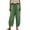 Green#womens summer cotton linen pants, variant on Womens Summer Cotton Linen Pants Drawstring Elastic High Waist Cropped Pant Lightweight Gauze Vacation Travel Trousers Gray,S