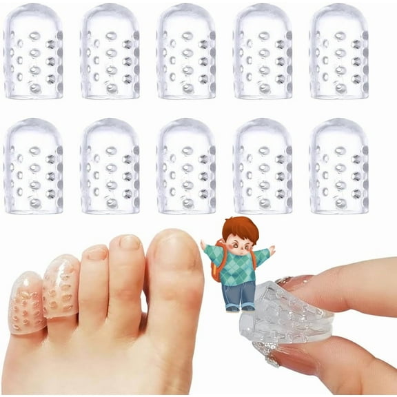 Silicone Anti-Friction Toe Protector, 2025 New Gel Toe Protectors Breathable Toe Covers, Little Toe Protectors Caps Guards for Men Women, Toe Sleeves for Corns (10pcs, Silicone)