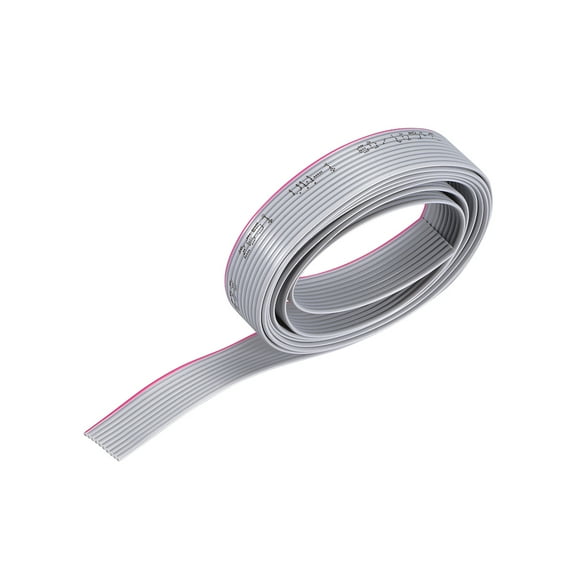 IDC Wire Flat Ribbon Cable 1m / 3.3ft Length 1.27mm Pitch 10 Pins Gray for JTAG / ISP Connecting