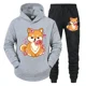 thumbnail image 2 of Conjunto de 2 piezas con estampado de anime Shiba Inu para hombre, sudadera con capucha y pantalones divertidos para amantes de los perros, ropa deportiva de moda de manga larga para otoño, 2 of 5