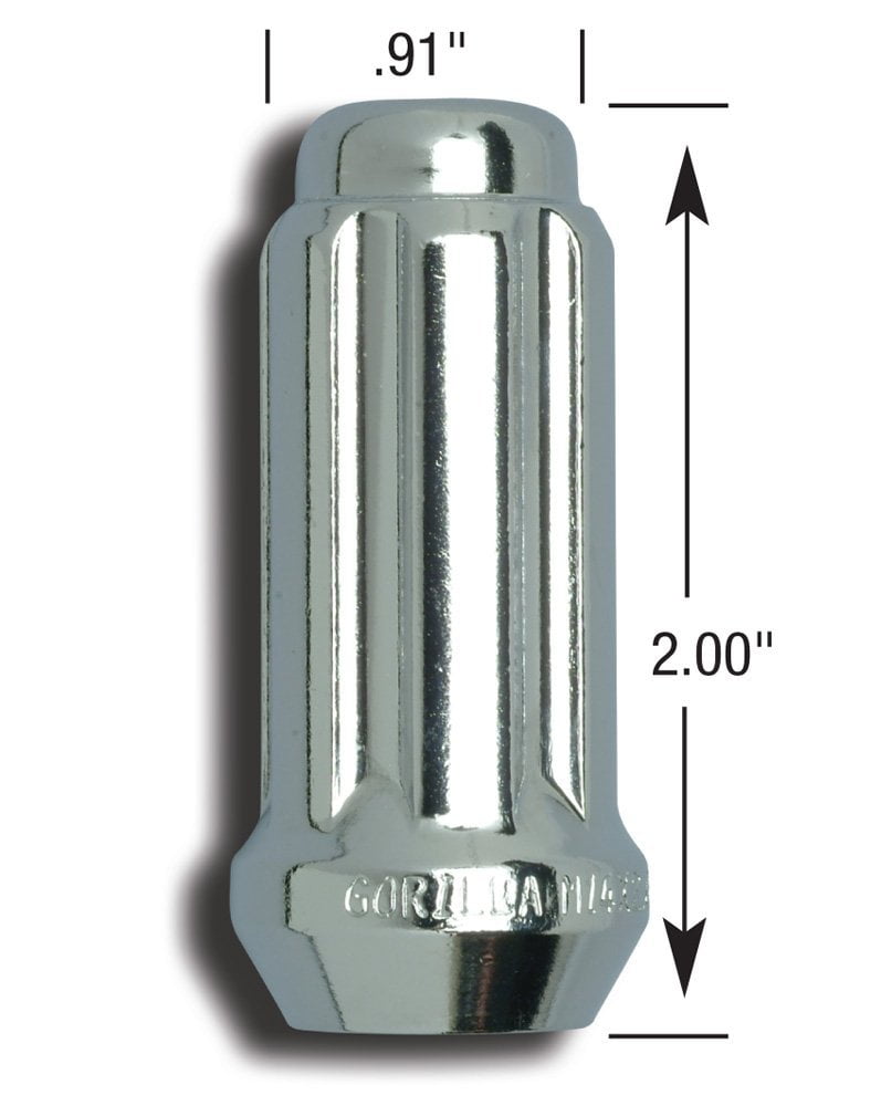 14mm X 1.50 Thread Size -Pack of 24 Gorilla Automotive 26144HT Small Diameter Duplex Acorn Chrome 6 Lug Kit