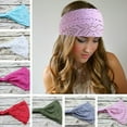 thumbnail image 1 of Naierhg Girl's Stretchy Wide Lace Headband Turban Headwrap Bandanas Hairband, 1 of 8