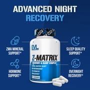 Sleep Supplement - EVLution Nutrition Sleep Aid with Z-Matrix for Muscle Recovery - Sleeping Pills Mineral Complex with Zinc, Magnesium & L-Theanine - EVL Z-Matrix 240ct Capsules