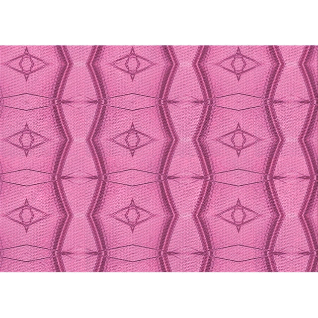 Ahgly Company Tapis d'Intérieur Lavables en Machine, Rectangles de Transition Rose Foncé, 5' x 7'
