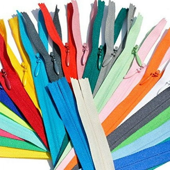 Unique Invisible Zipper Assortment Of Colors Ykk Conceal ~ Closed Bottom (Chose Your Own Size And Qty) (50 Zippers, 12 Inch)