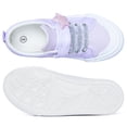 thumbnail image 4 of Girls Kids Sneakers Canvas Shoes Star Purple Toddler Child Sparkle Low Top Lace Up Rubber Sole Lightweight Breathable Walking Outdoor Size 9, 4 of 6