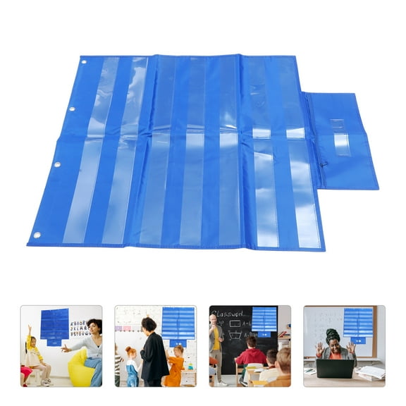 HOOWIFFY Hanging Pocket Chart Polyester PVC Classroom Organizer for Home School Teaching and Learning