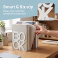 thumbnail image 3 of Unique Bargains 2Pcs Decorative Metal Tree Style Book Ends White 5.3*4.9*5.5inch, 3 of 6