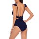 thumbnail image 5 of Bikini de Corte Alto de Mujer Bikinis sin Espalda Ajustables de Color Sólido, Traje de Baño Sexy Frenum Flounce con Almohadilla de Pecho, 5 of 5