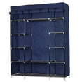 thumbnail image 3 of Zimtown Portable Closet Wardrobe with 5 Layers, 12 Grids, 1 Hanging Rod, Dark Blue Cloth Cover, 3 of 11