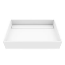 Open Box VIGO Montauk Modern White Matte Stone 23 in. L x 15 in. W x 5 in. H Rectangular Vessel Bathroom Sink-VG04026