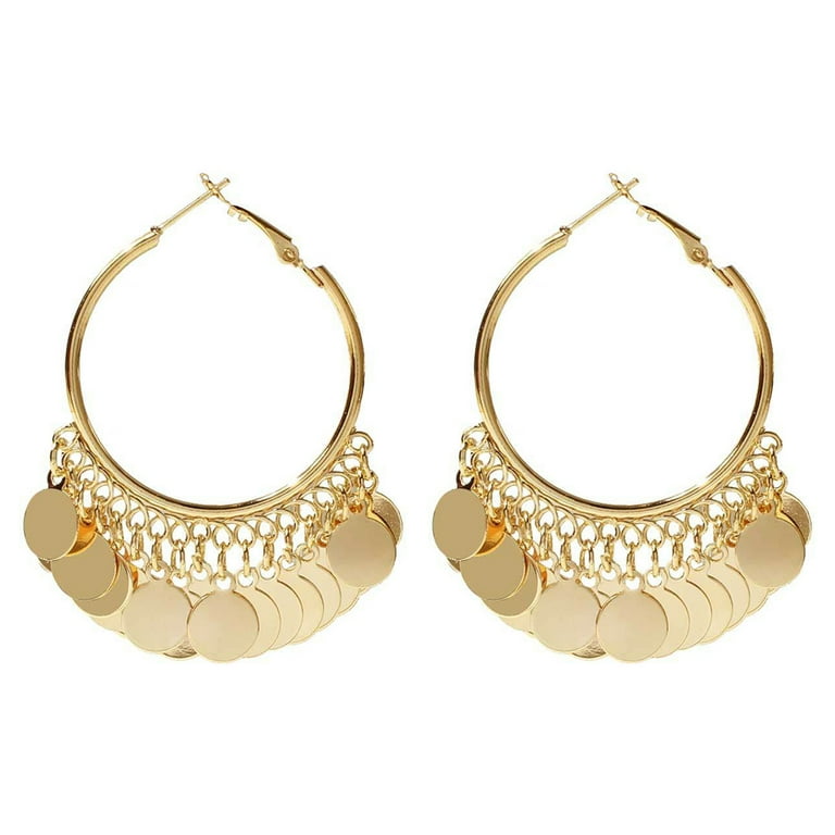 Sequined Tassels Glass Charm Earrings Sequined Tassels Glass Charm Earrings