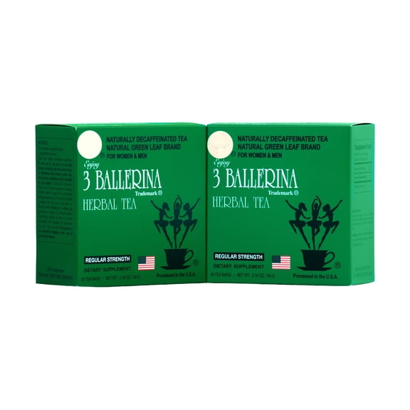 2 Pack 3 Ballerina  Regular Strength Herbal Tea  for both Men and Women  (2 PKS/60 Tea Bags)