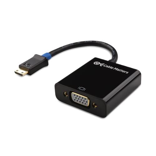 Cable Matters Active Mini HDMI to VGA Adapter with MicroUSB Power in