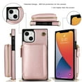 thumbnail image 6 of iPhone 13 Pro Max Wallet Case with Crossbody Strap, Dteck Zipper Pocket Purse Phone Case with RFID Blocking Card Holder Compatible with iPhone 13 Pro Max, Rosegold, 6 of 10