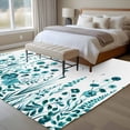 thumbnail image 4 of Teal Spring Floral Area Rugs 5'x8', Washable Small Throw Rugs for Classroom Bedroom, Watercolor Flowers Elegant Pastoral Indoor Outdoor Rug Non-Slip Low Pile Carpet Runner Reversible Floor Mats, 4 of 8