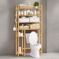 thumbnail image 3 of LEDREM 4-Tier over-the-Toilet Bathroom Storage Organizer with Adjustable Shelves, Hooks, and Toilet Paper Holder, Space-Saving Rack, Natural Beige, 3 of 6