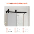 thumbnail image 2 of VEVOR Bi-Folding Sliding Barn Door Hardware Track Kit, 36" Top Mount Track Kit, Slide Smoothly & Quietly, Heavy Duty, Easy to Install, Suitable for Two 16" Closet Pantry Laundry Doors (Not Included), 2 of 9