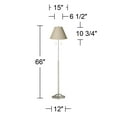 thumbnail image 4 of 360 Lighting Abba Modern Floor Lamp Standing 66" Tall Brushed Nickel Silver Fine Burlap Fabric Empire Shade for Living Room Bedroom Office House Home, 4 of 4