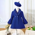 thumbnail image 2 of Huowey Baby Toddler Children Classic Buttons Peacoat Kids Hooded Toggle Dress Trench Coats Kids Outwear Versatile Dailywear,Blue,6-7 Years, 2 of 7