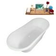 thumbnail image 5 of 67" Streamline B-464-202-WH Soaking Matte White Freestanding Tub and Tray With Internal Drain in Glossy White, 5 of 10
