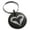 Black, variant on Stainless Steel Feather Heart Engraved Small Medallion Circle Charm Keychain Keyring