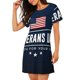 thumbnail image 2 of Easygdp Happy Veterans Day Camisón de manga corta para mujer, informal, estampado, 2 of 6