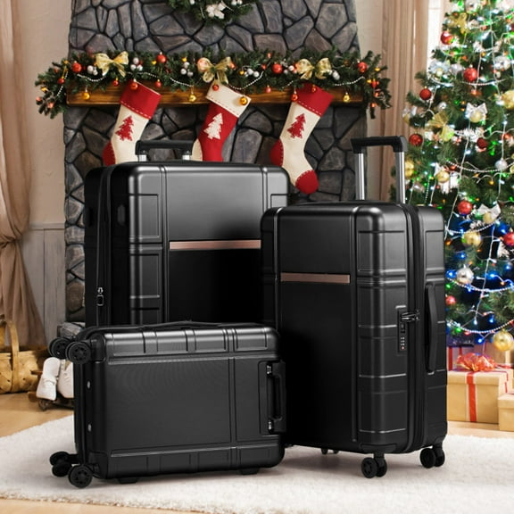 Luggage Expandable Suitcase PC ABS 3 Piece Set with TSA Lock Spinner