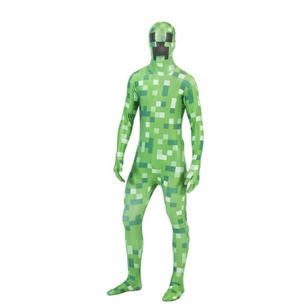 Pixelated Green Monster Adult Morphsuit Costume