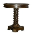 thumbnail image 2 of Round Mango Wood Table with Twisted Pedestal Base and Molded Top, Dark Brown - Saltoro Sherpi, 2 of 6