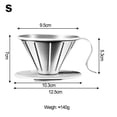 thumbnail image 1 of Coffee Dripper With Holder Coffee Strainer 304 Stainless Steel Coffee Filter Cup, 1 of 10