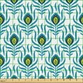 thumbnail image 2 of Ambesonne Peacock Fabric by the Yard Upholstery, Abstract Feathers Art, 2 Yards, Sea Blue Multicolor, 2 of 5